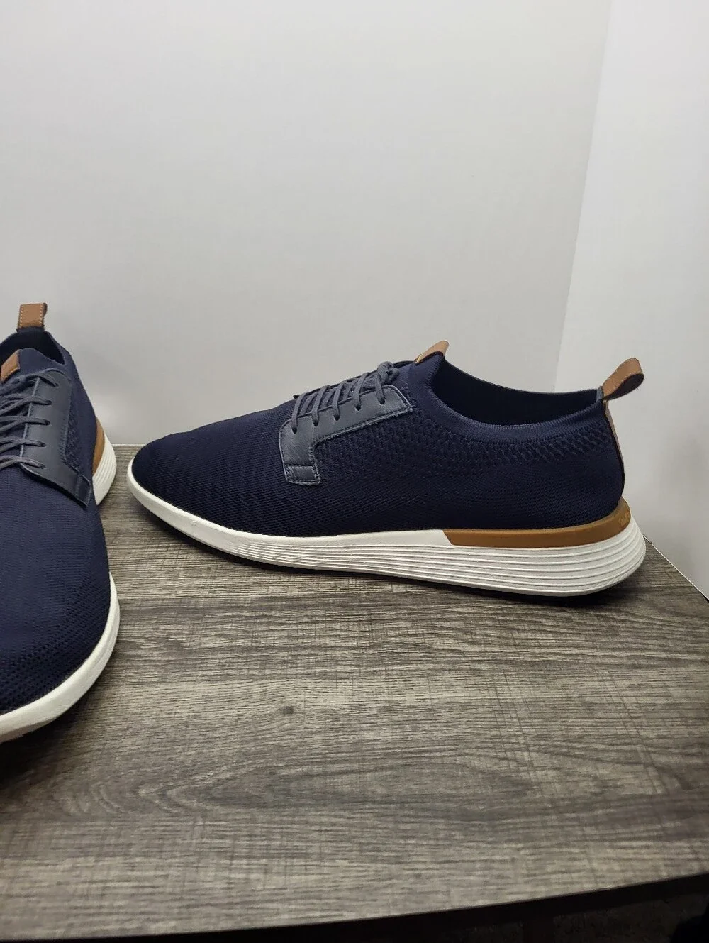 Wolf & Shepherd Swiftknit Derby Sneakers Blue Knit Lace Up Men 15 Casual Comfort